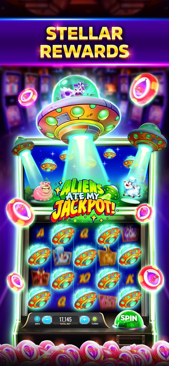 Stellar Rewards — the Alien Jackpots machine in POP! Slots