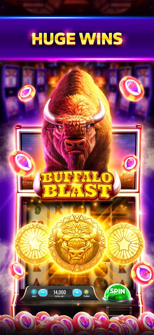 Huge Wins — the Buffalo Blast machine paying out in POP! Slots