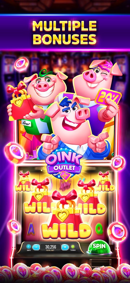 Multiple Bonuses — the Oink Outlet machine with wild symbols